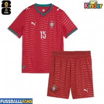 Portugal Joao Neves #15 Heimtrikotsatz Kinder EM 2024 Kurzarm (+ Kurze Hosen)